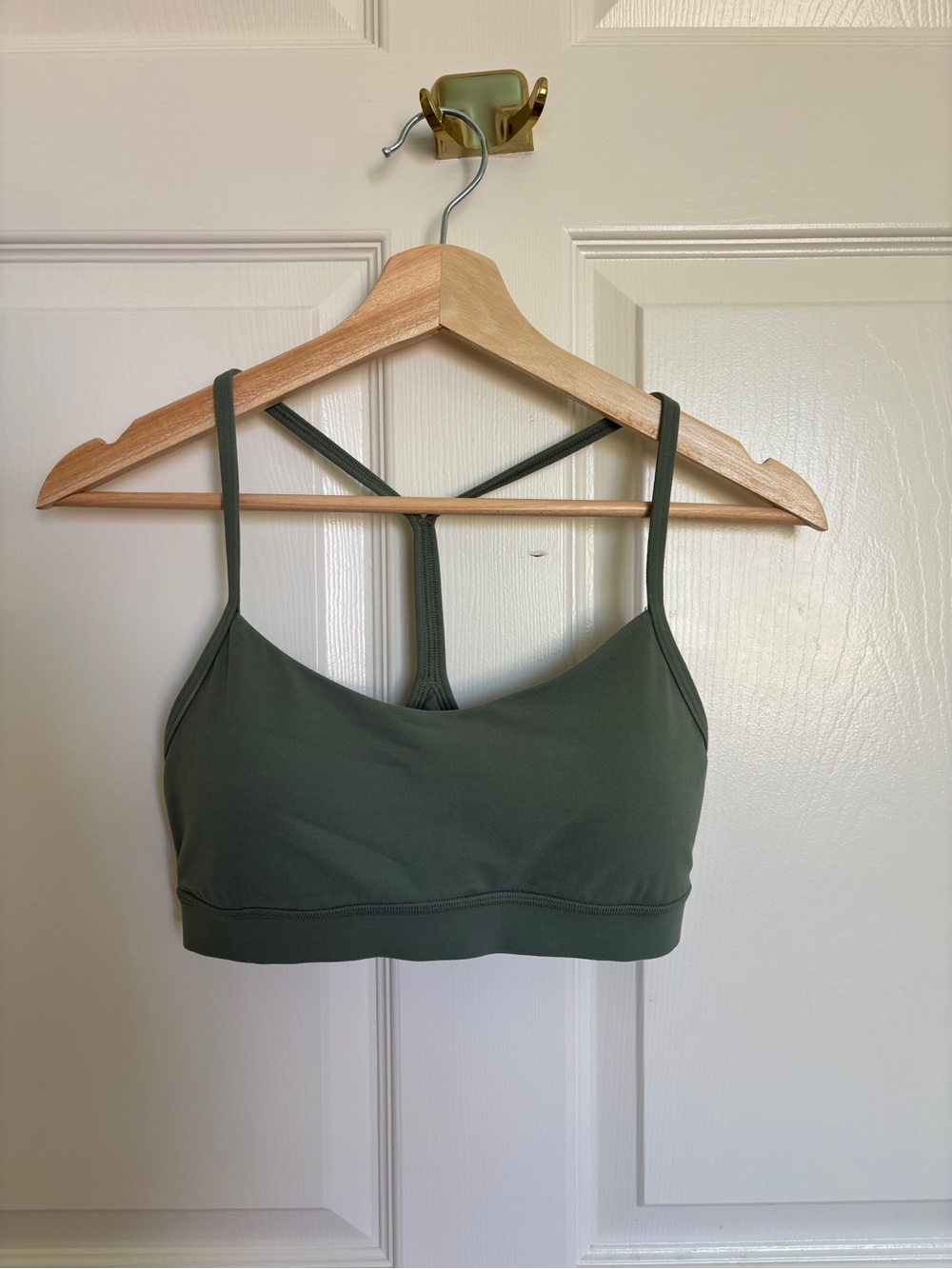 Lululemon Flow Y Bra Grey Eucalyptus Size 8